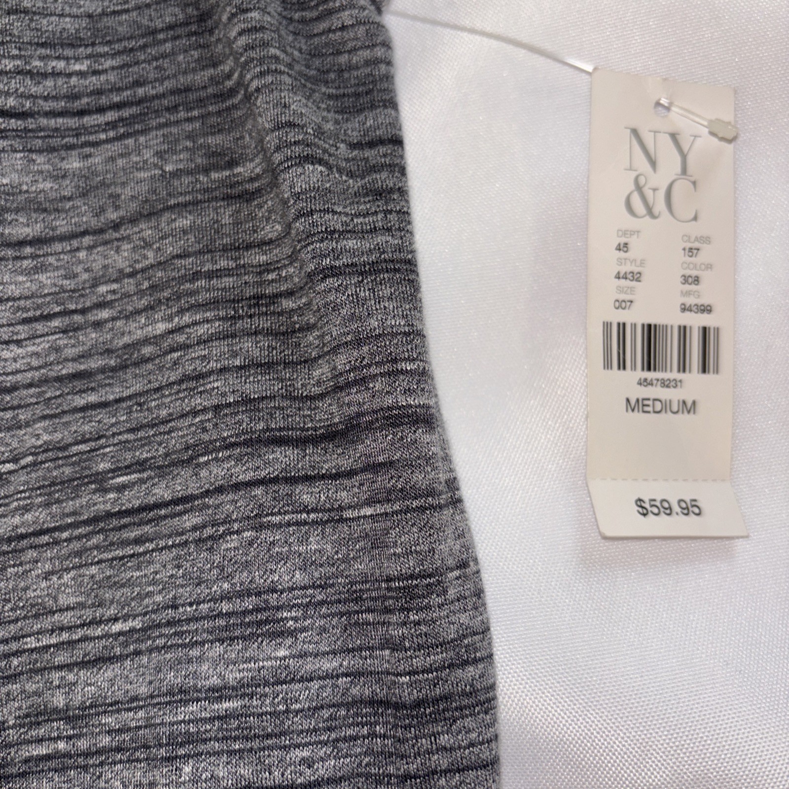 NY & Company Gray Sleeveless Knit Jumpsuit Belted Crossover Style Size M NWT