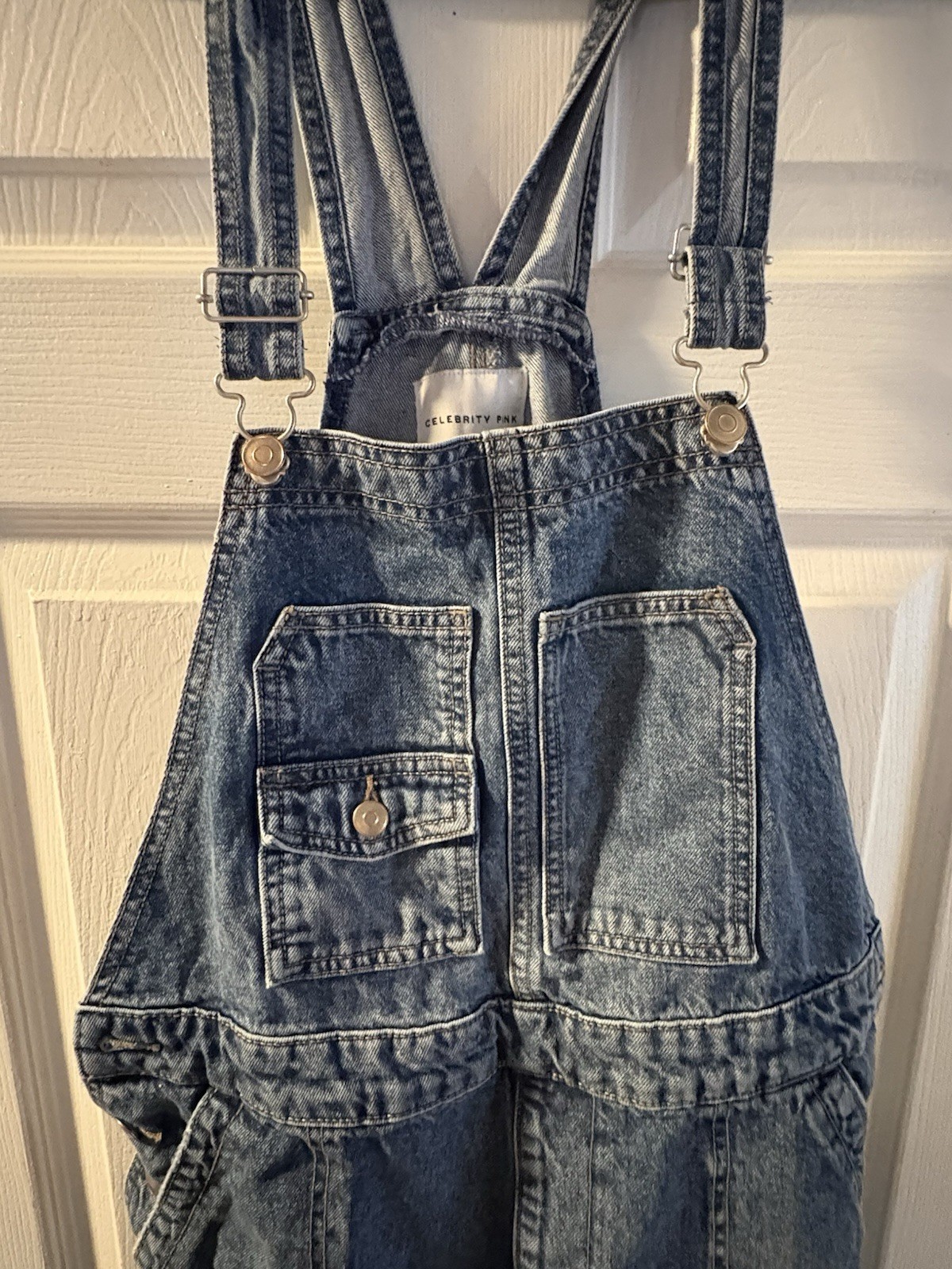 Celebrity Pink Women’s Denim Jeans Overalls Pants Distressed Blue Y2K Size S