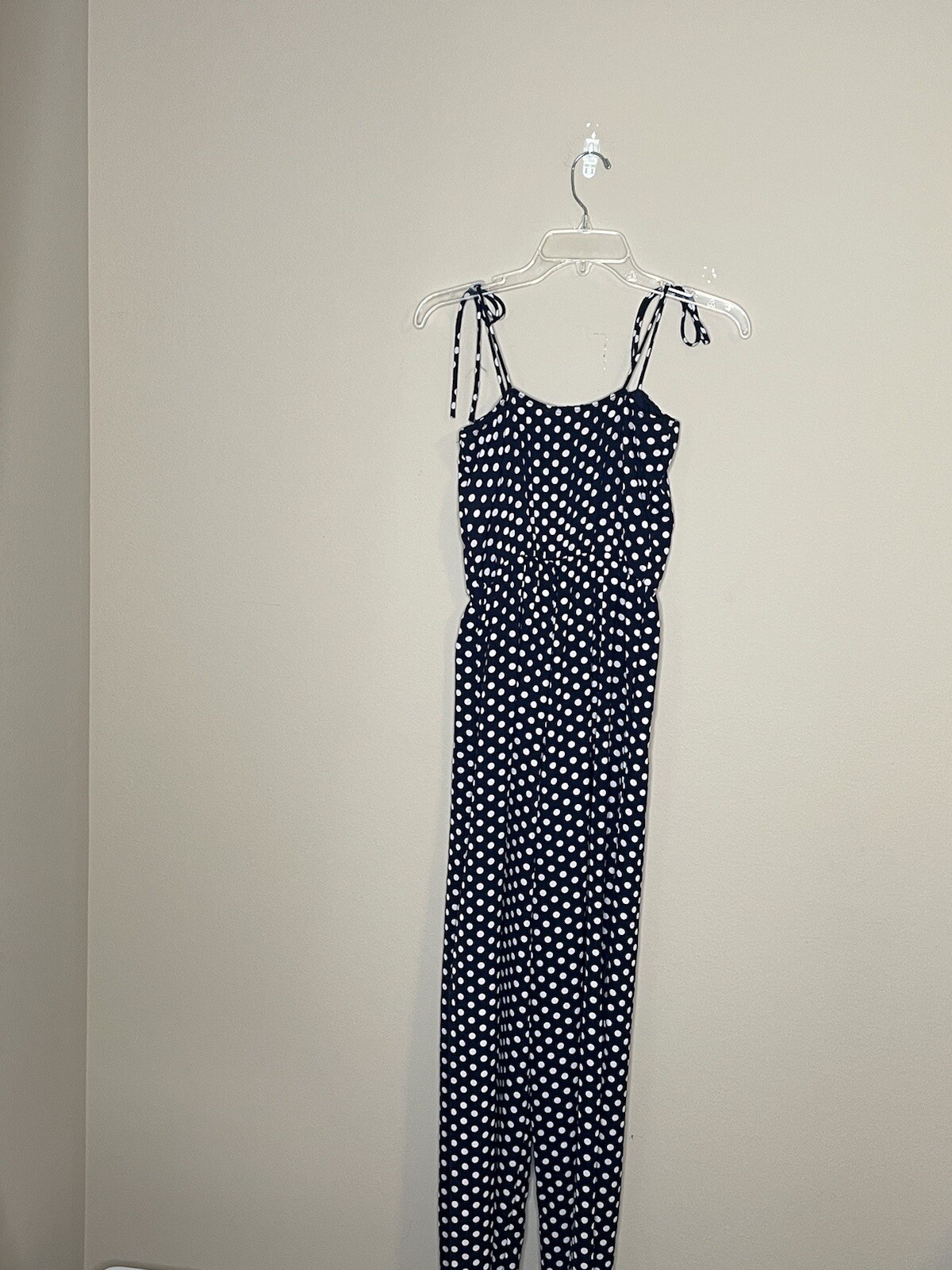 Mikey & Joey women’s jumpsuit blue and white size S