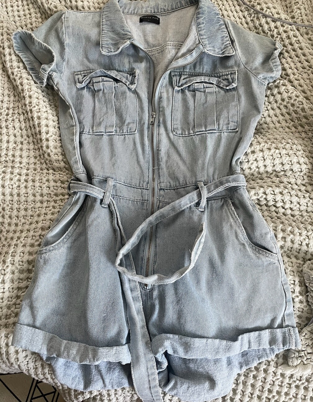WHITE FOX BOUTIQUE AUSTRALIA Denim Romper, size L (but feels like M)