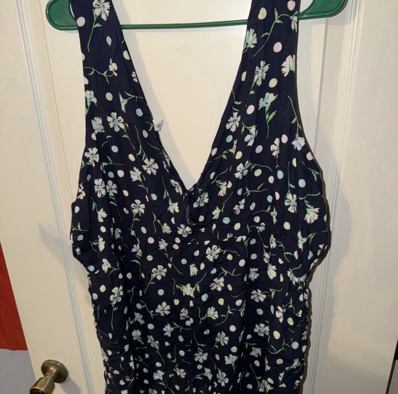 BP. Navy Floral Women Plus Size 2X Sleeveless V Neck romper