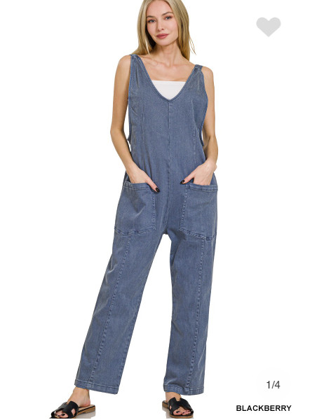 Zenana Denim Overalls – Blue Size M