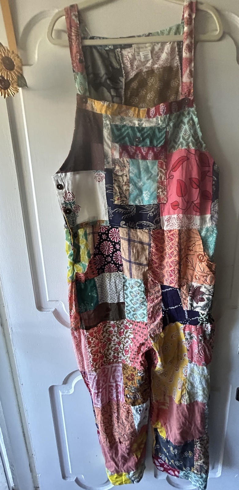 Patchwork Overalls 100% Cotton One Size by Ashley Taylor Boho Hippie Festival