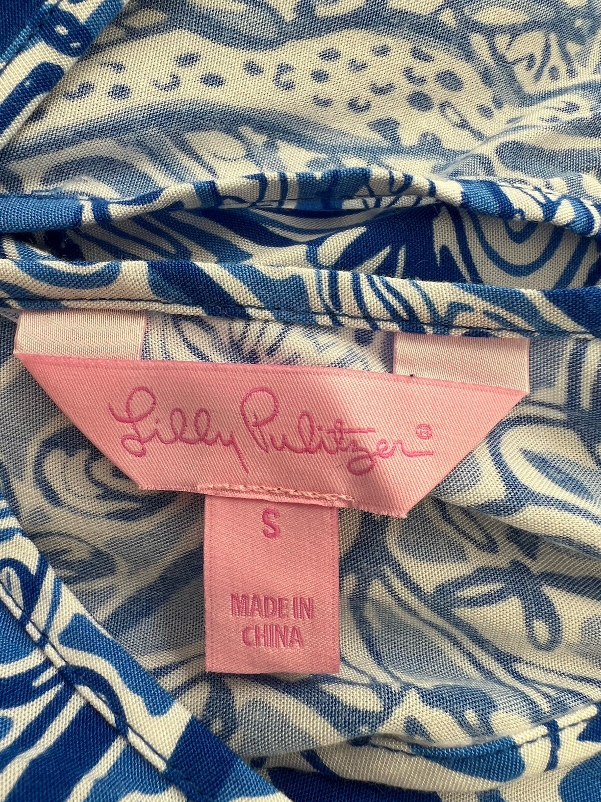 Lilly Pulitzer Size S Royal Blue & White Floral Print Romper W/Adjustable Straps