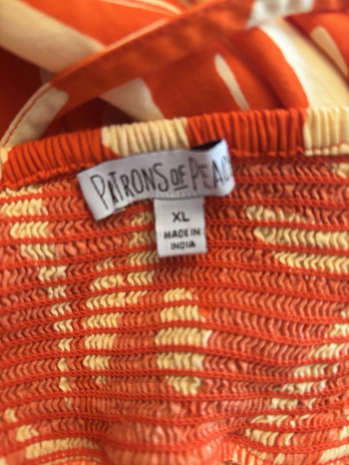 Patrons Of Peace Womens Size XL Orange Cream Sleeveless Romper Wide Leg