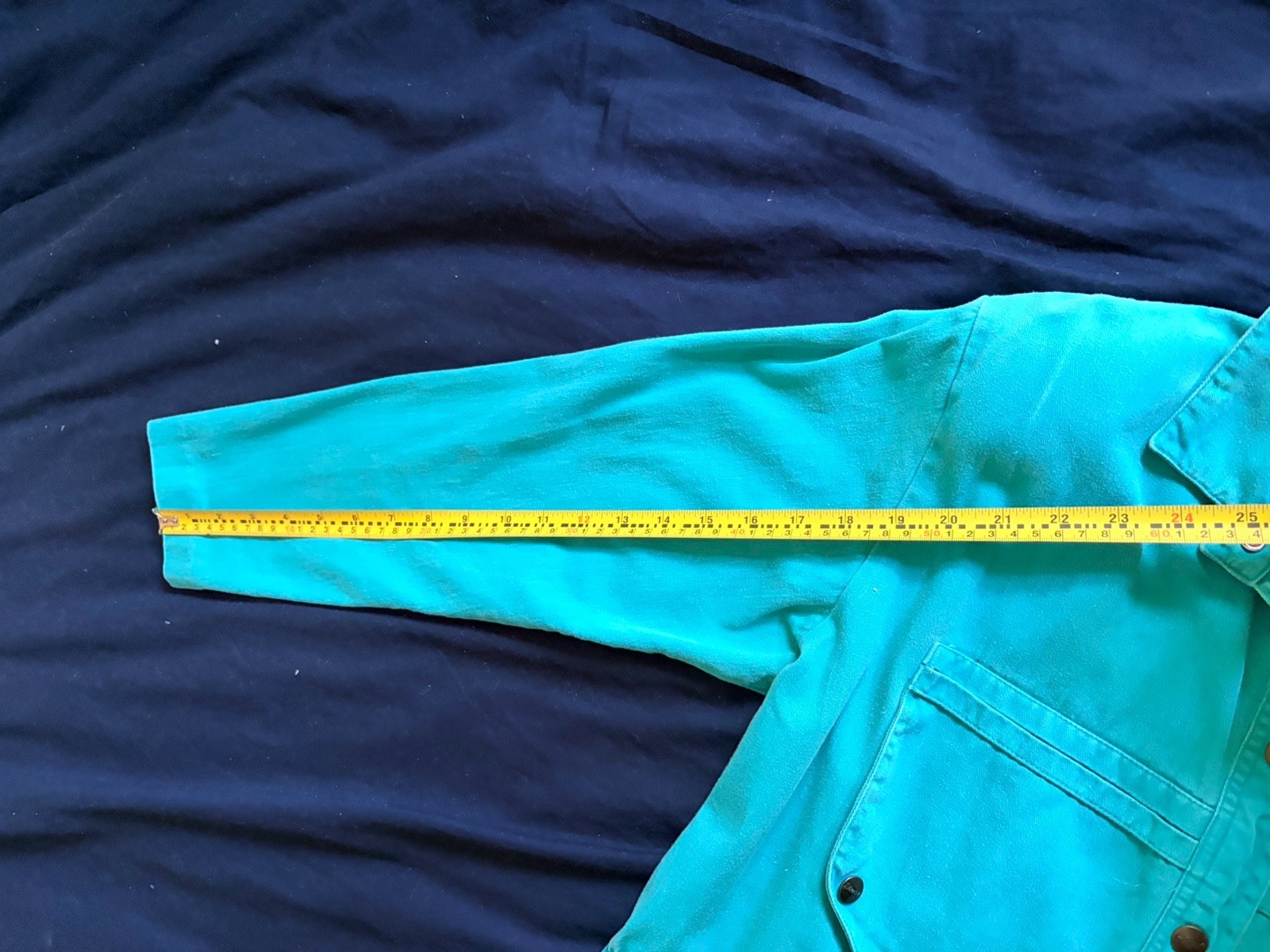 Vintage DREAMS Cotton Denim Jumpsuit Coveralls Blue Green Teal Size Large