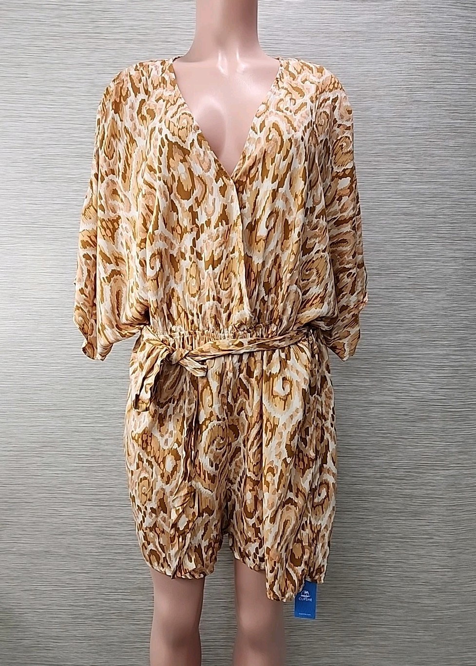 Nwt Cupshe Romper Multicolor Brown, Orange & White Size Small.