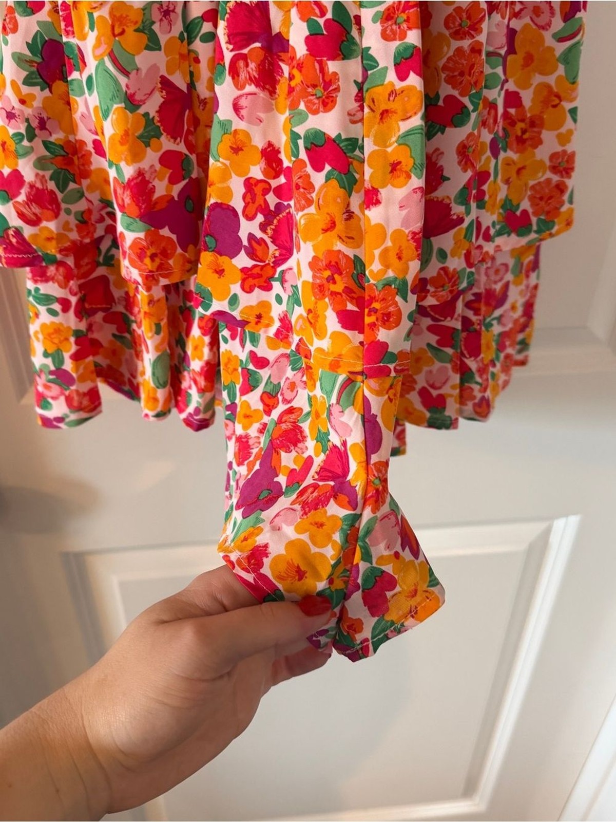 Princess Polly The Love Galore Pink & Orange Floral Romper Flowy Shorts Sz 2