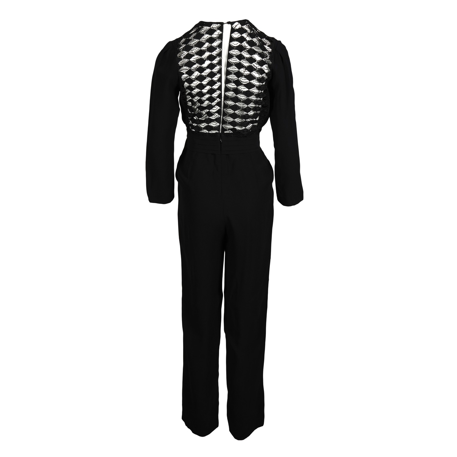 Sandro Paris jumpsuit black viscose size 34 XS women’s V-neck SFPCO00036