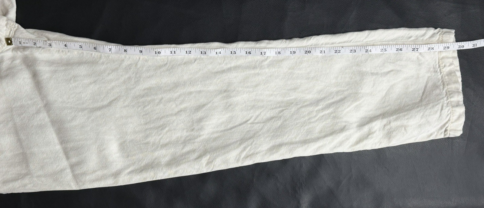 Anthropologie Pilcro Linen Blend White/Ivory Straight Leg Carpenter Overalls XS