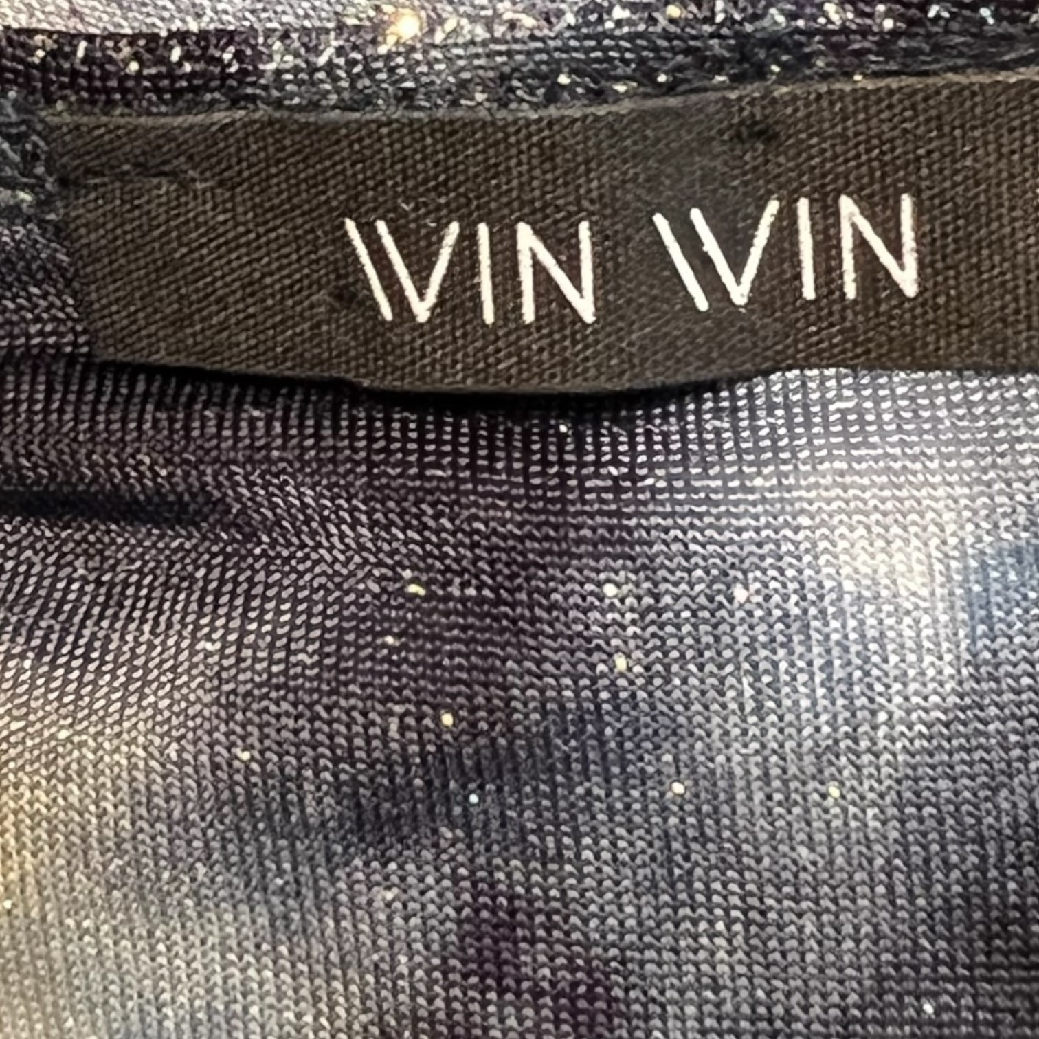 Metallic Galaxy Marble Print Wide Leg Jumpsuit L Wrap Empire Waist Y2K Boho USA