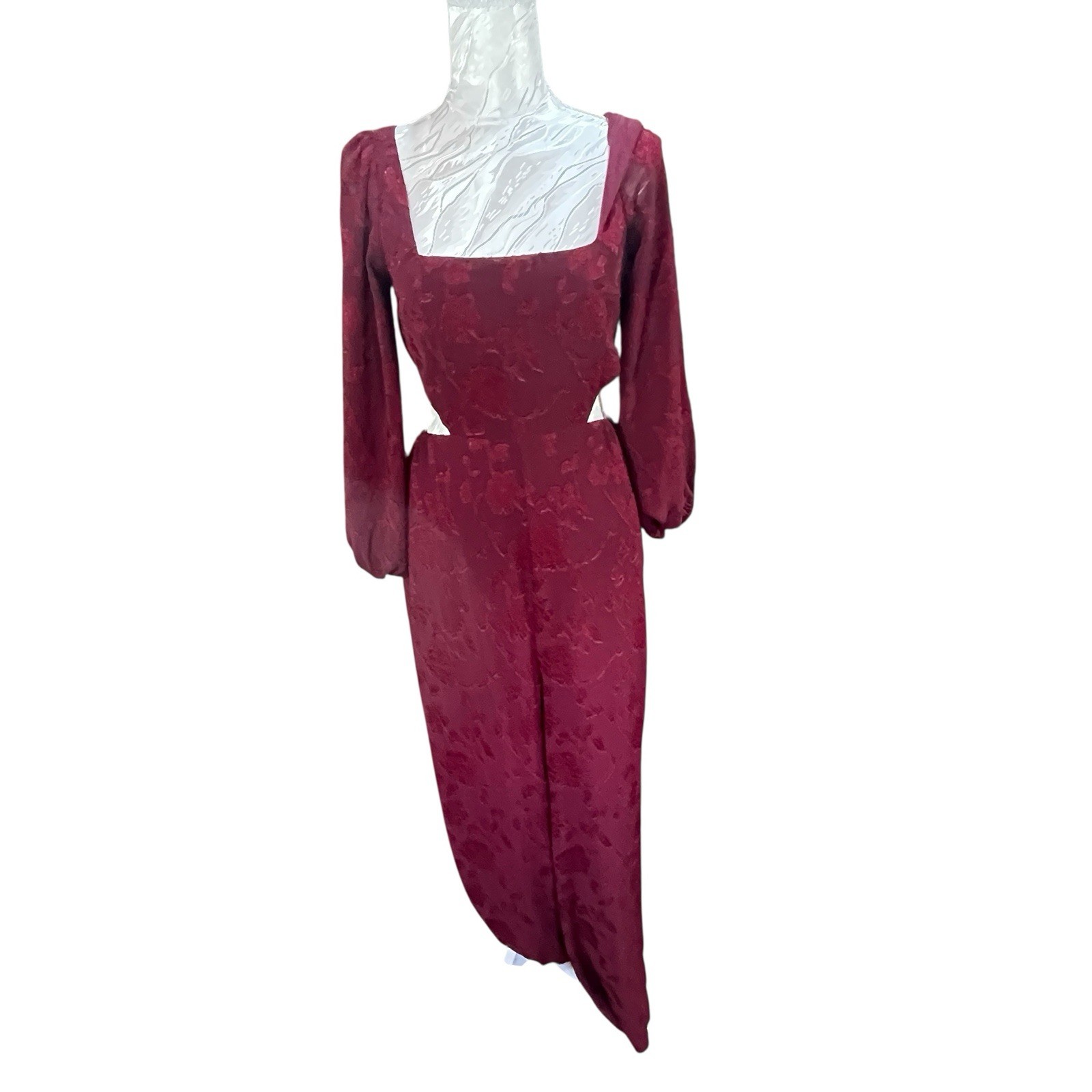 Audrey Parks x Francescas Sz. S Jumpsuit Long Sleeve Tie Back Elastic Waist
