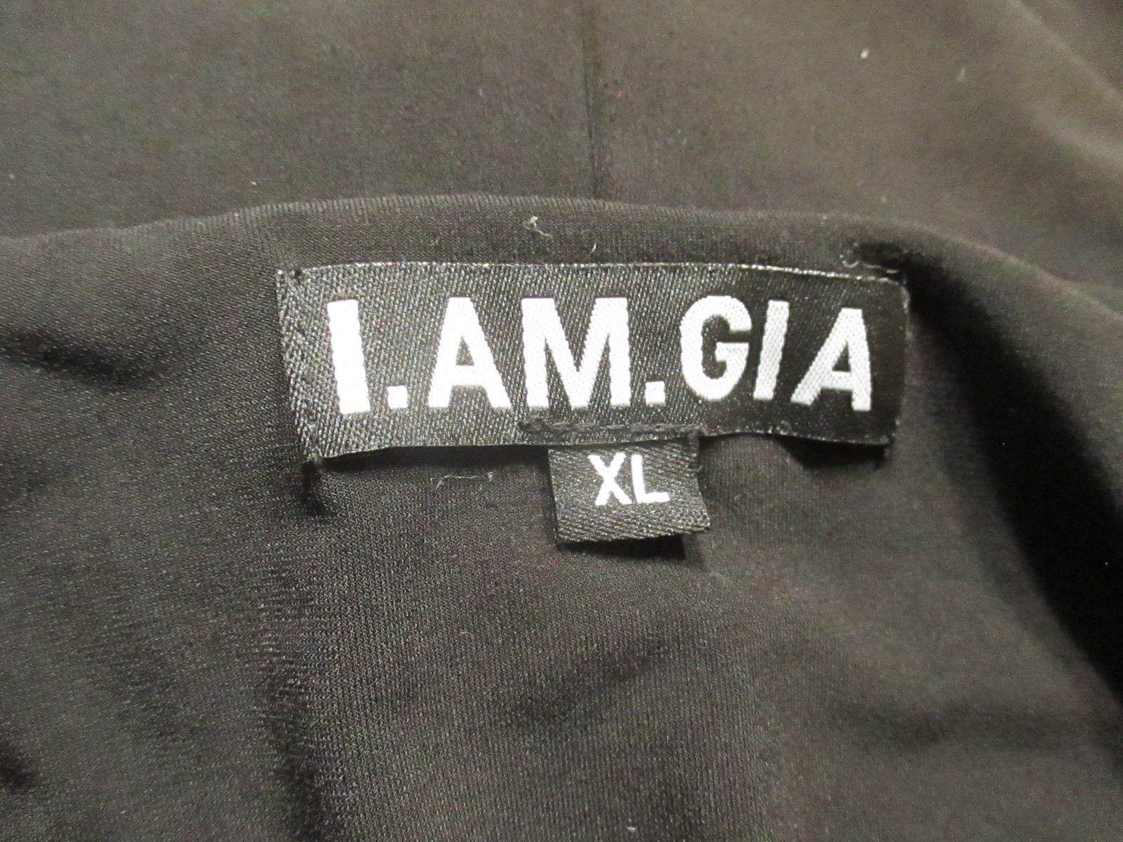 I AM GIA Romper Womens XL Black Irina Playsuit Hooded Asymmetrical Drape
