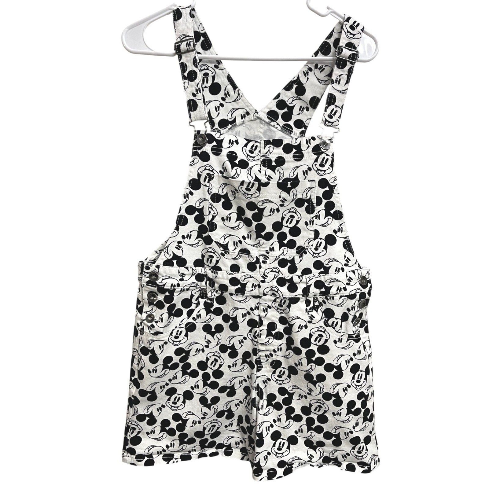 Disney Her Universe Mickey Mouse Print Denim Shortalls Overalls Shorts Medium