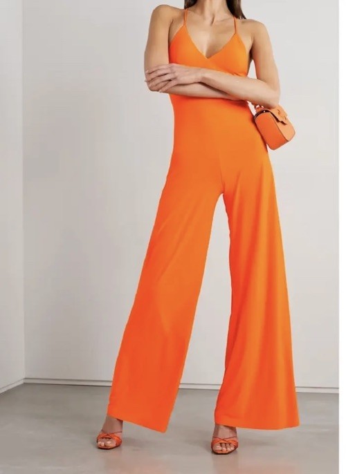 Norma Kamali Low-Back Slip Jumpsuit Orange Size Small