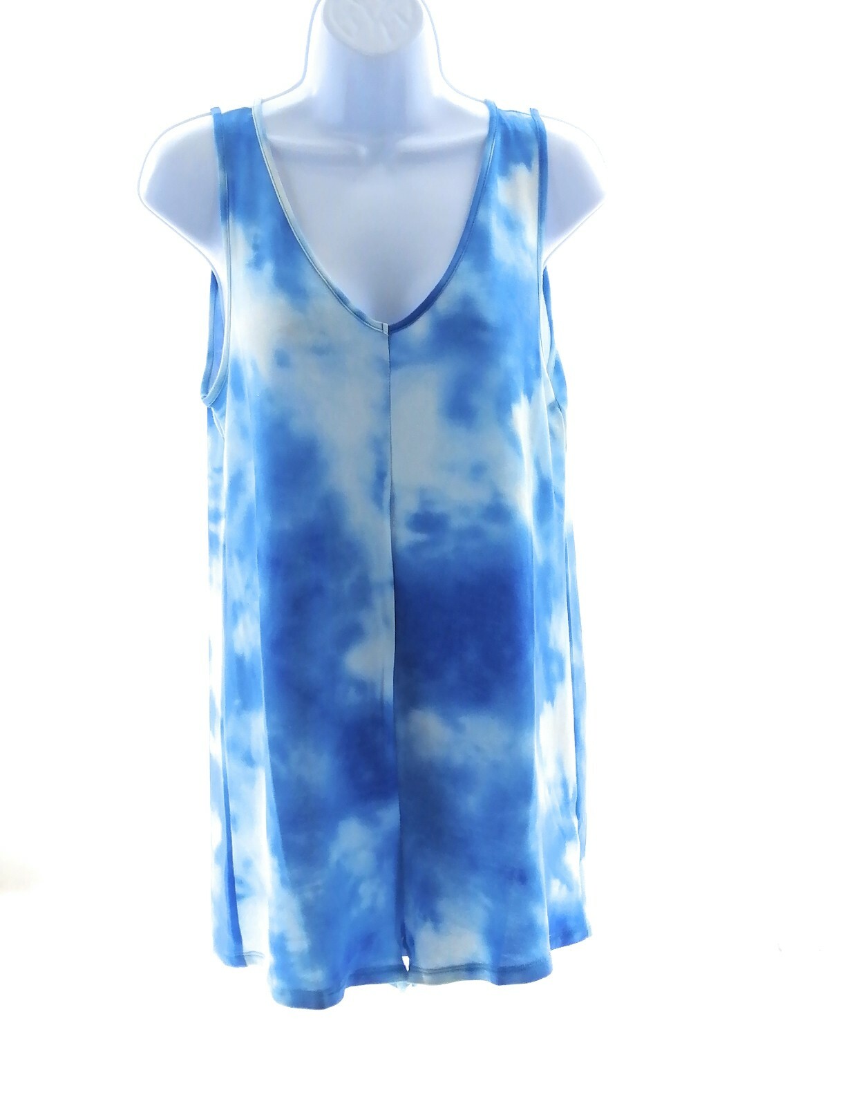 Tresics Luxe Womens Blue Tie Dye Sleeveless Romper Size Small