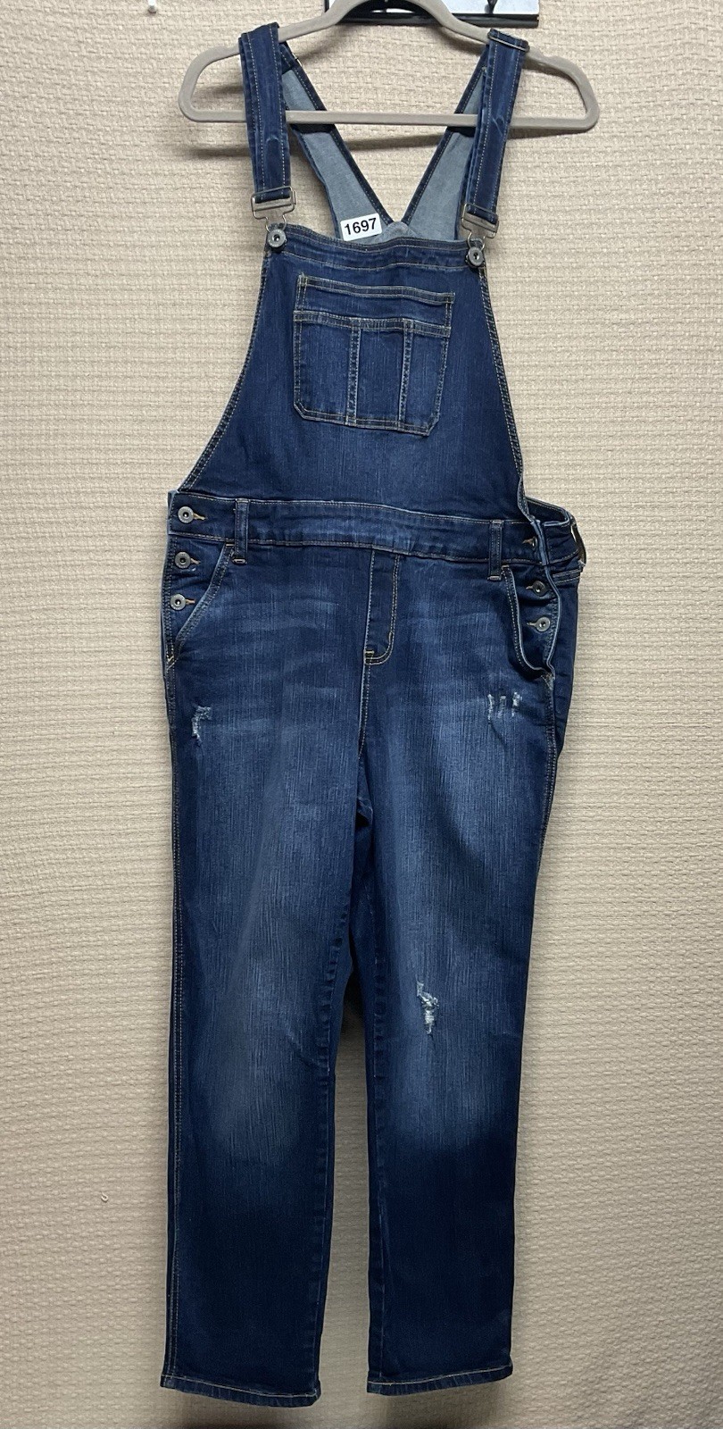 Torrid Denim Overall Jeans Women’s Size 18 Dark Wash Distressed