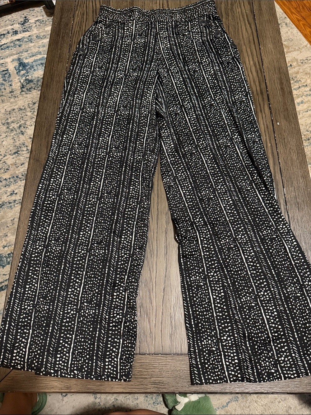 Robert Louis Black and White Dotted Stripe Pants
