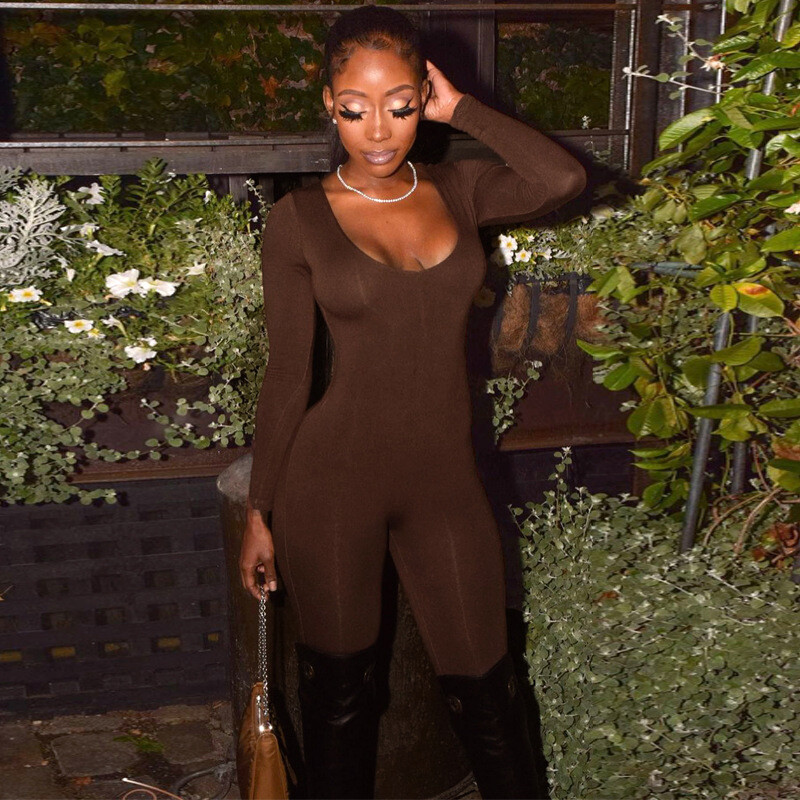 Women’s Long Sleeve Unitard Bodysuit Yoga Fitness Gym Jumpsuit Catsuit Playsuit