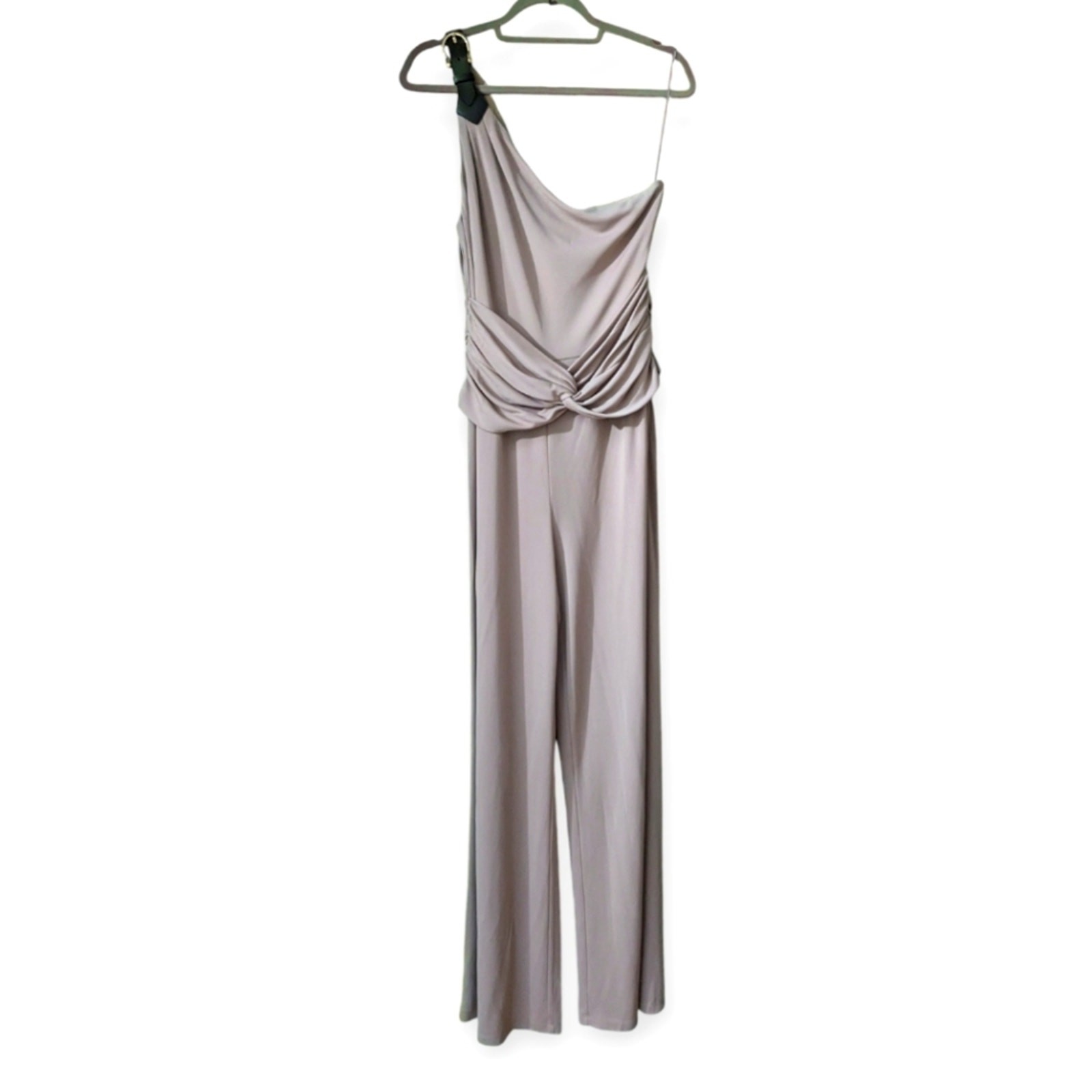 NWT Lauren Ralph Lauren Women’s Buckle-Trim Jersey One-Shoulder Jumpsuit 10