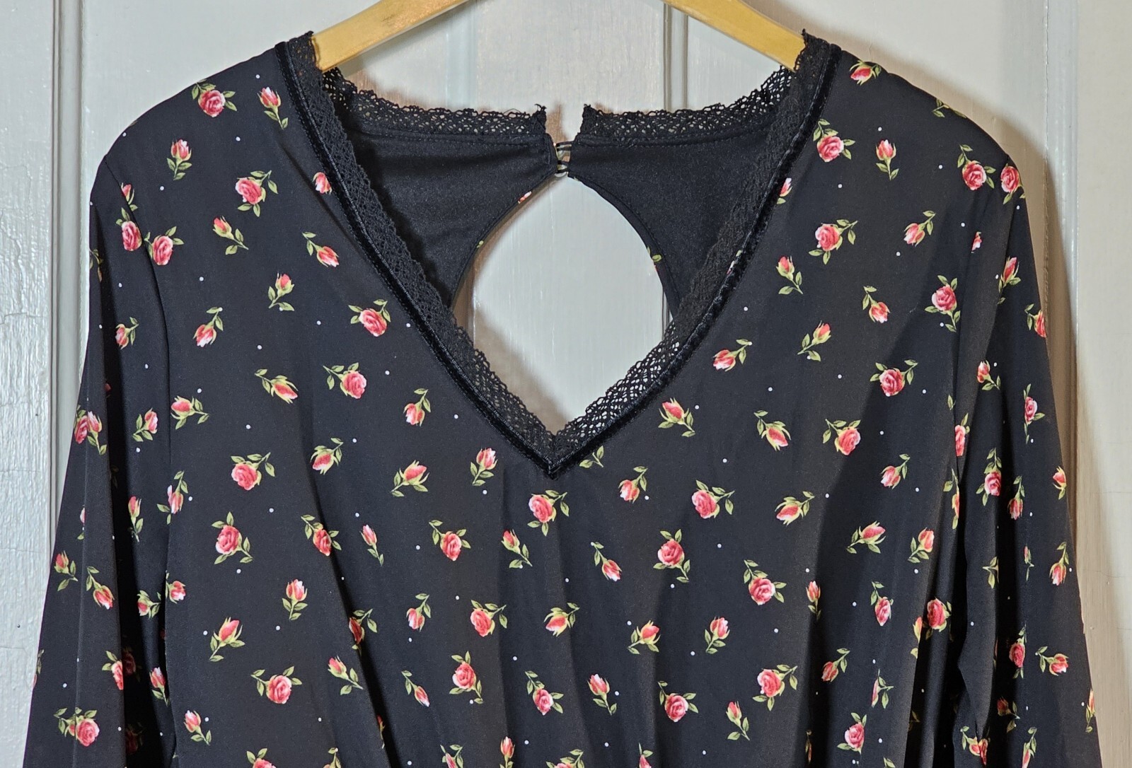 Disney Princess Romper Junior Size L Black Roses Belle Beauty Beast Cottagecore