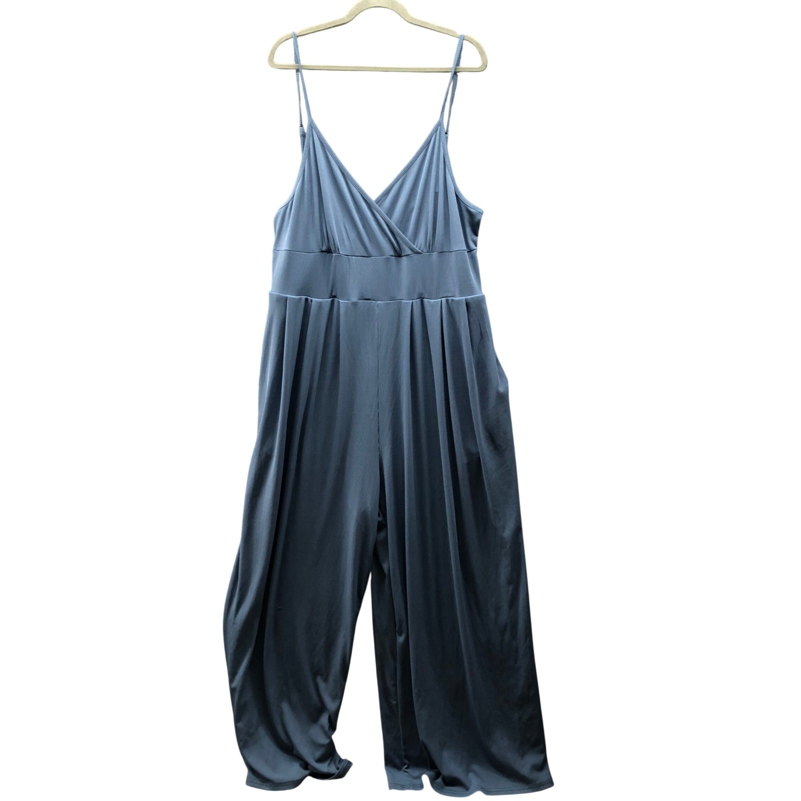 NWT Cider Jumpsuit Womens 2XL Ribbed Jersey Knit Wide Leg Cami Surplice