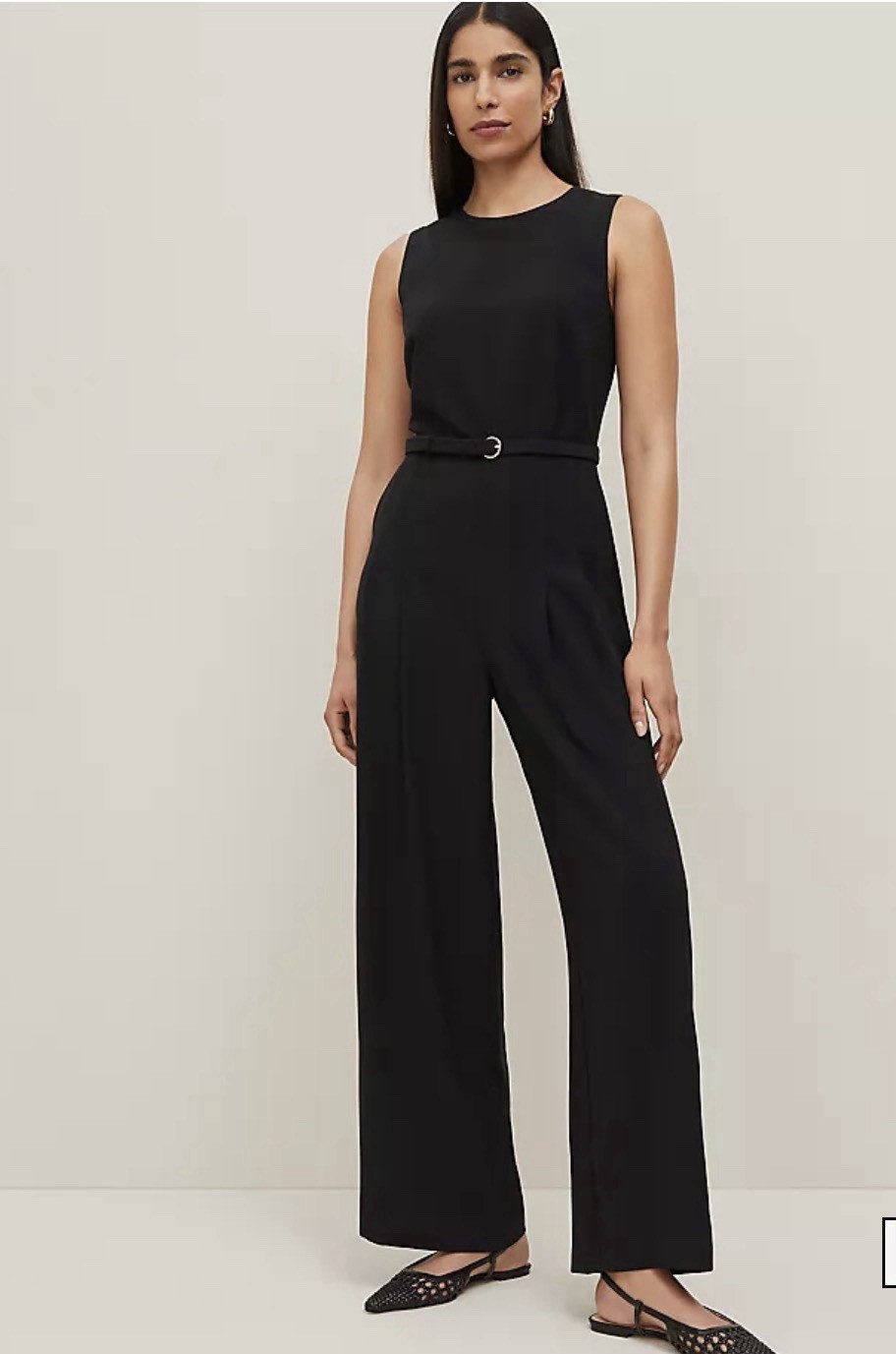 NWT $179 Ann Taylor belted crew neck Jumpsuit sz 2 petite