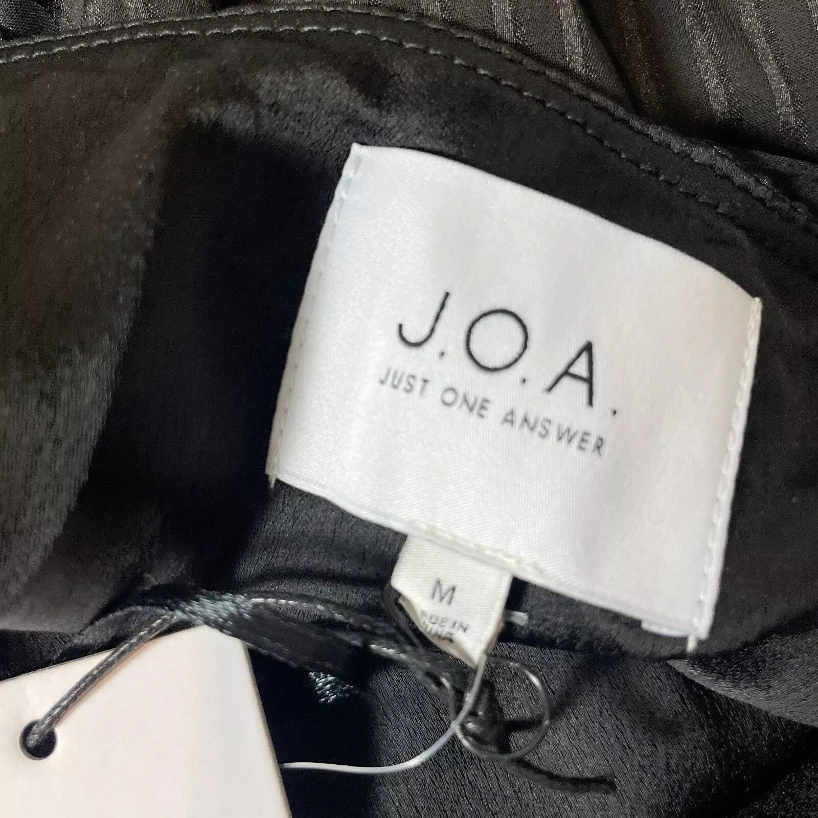 J.O.A Sleeveless Striped Black Jumpsuit Womens M Adjustable Strap Pockets NEW
