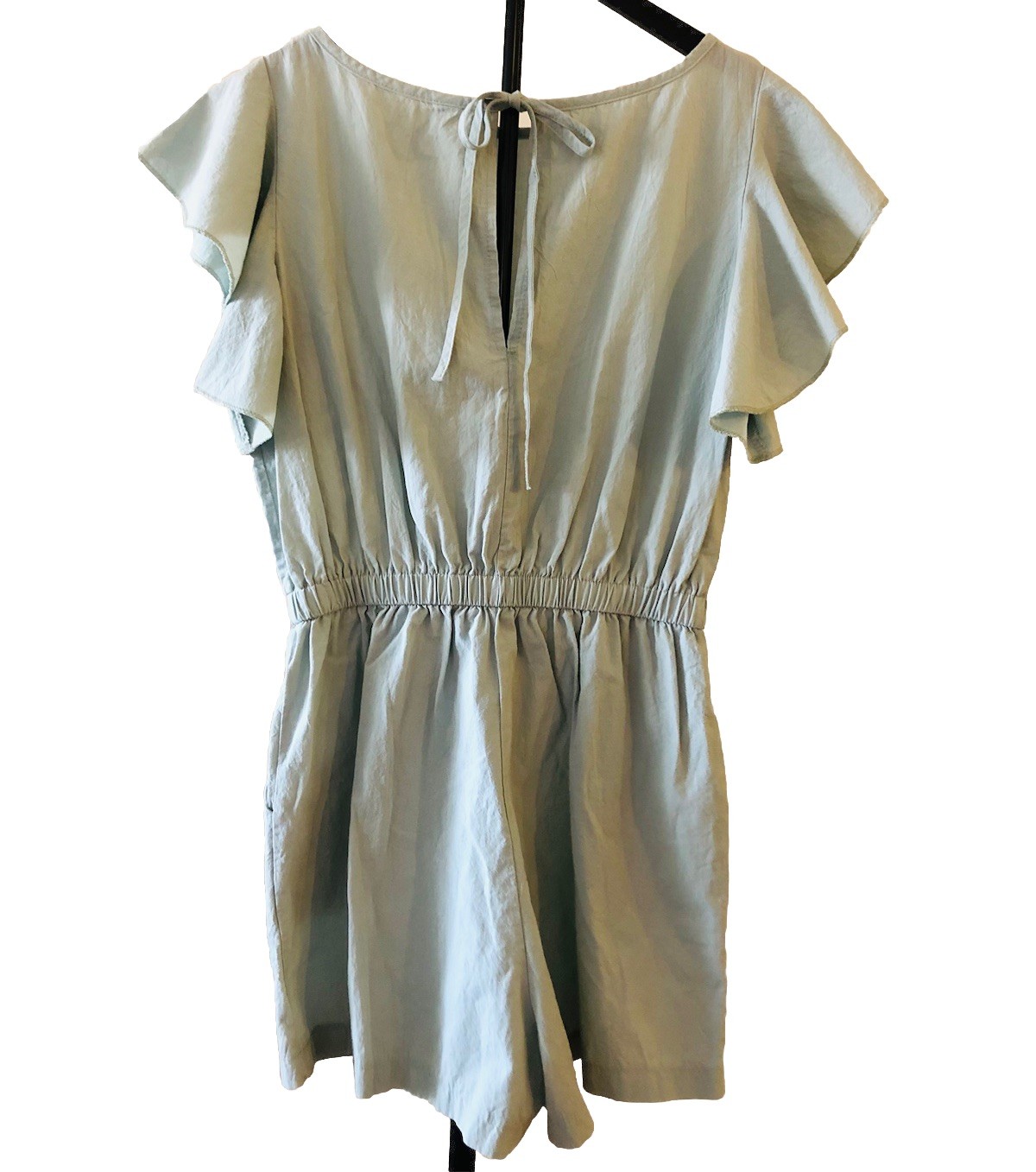 Angashion Romper Shorts Size S L30 Batwing Sleeve Lightweight Sage Green Pockets