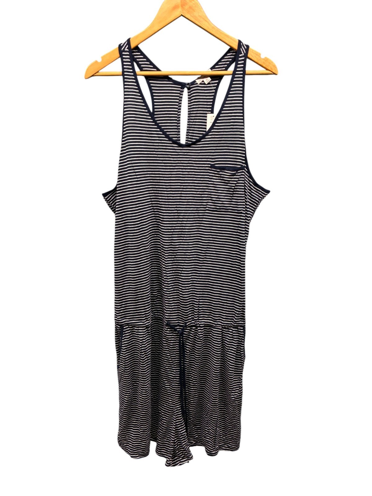 GAP Romper Women’s XXL Navy White Striped Sleeveless Shorts Casual Summer NWT