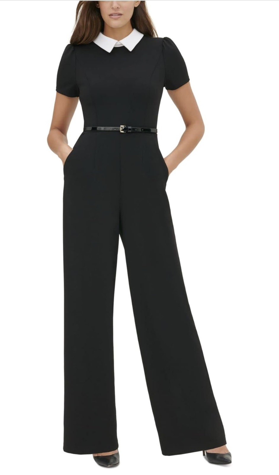 NWT Tommy Hilfiger women’s Collared Belted Jumpsuit – size 4 – Black NEW