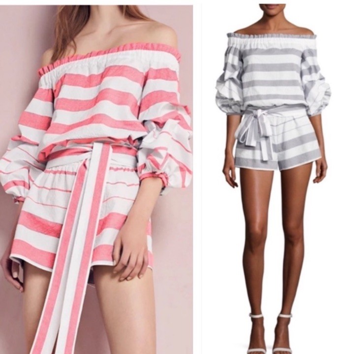 Alexis (NWT) Cold Shoulder Nautical Strip Romper