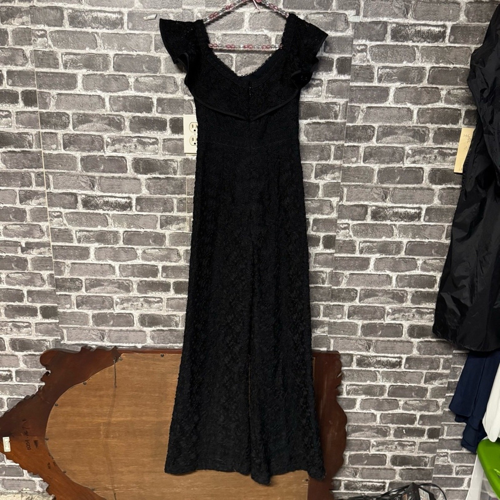 ALEXIS black off the shoulder Embroidered lace Edlyn Jumpsuit SIZE XS XSMALL