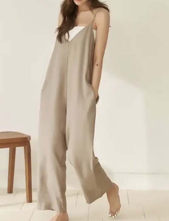 Beige Romper with Front Pocket Size XXL Women’s Casual Wear New