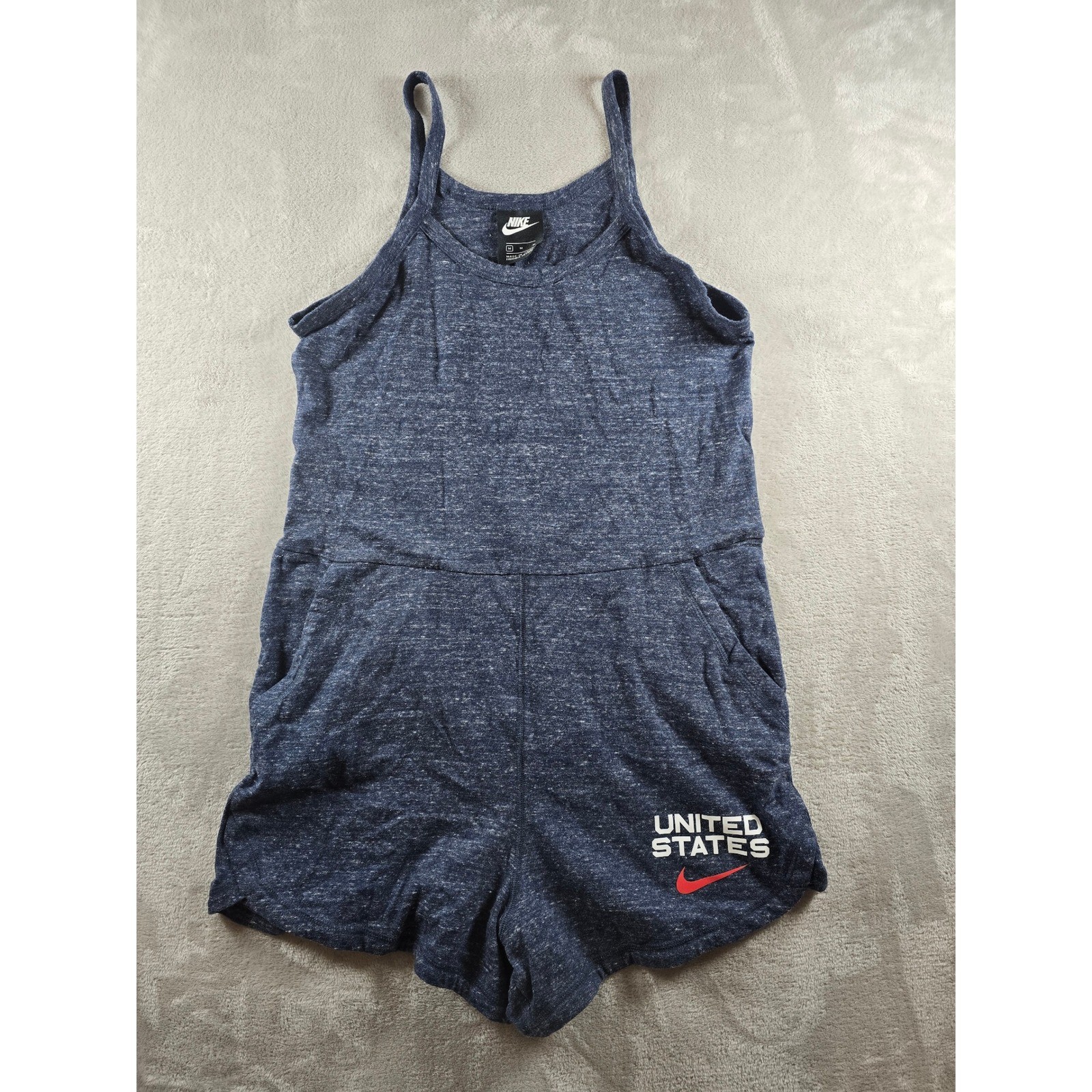 Nike Romper Women M Blue United States CQ6067 Sleeveless Pockets Athleisure