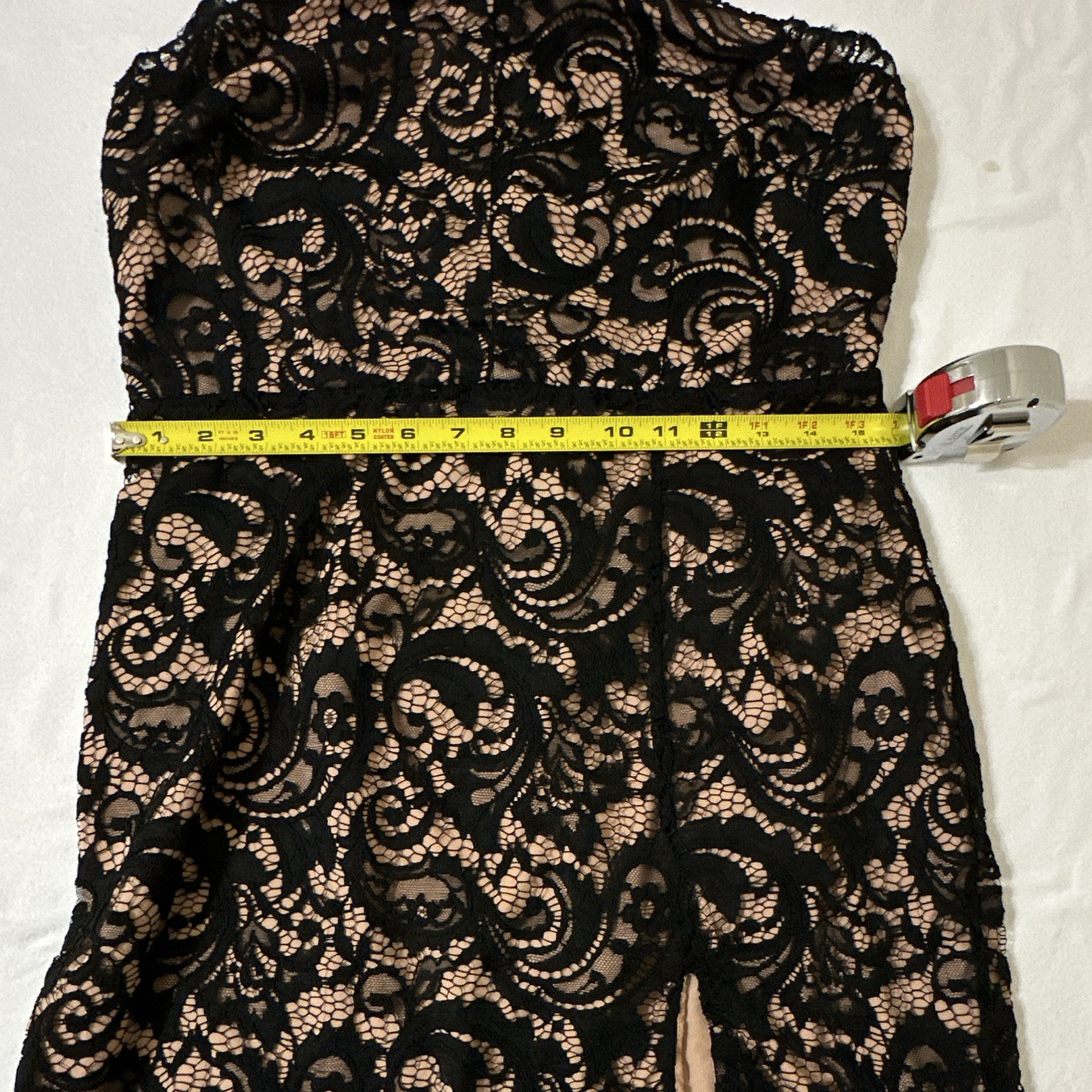 TOBI Women’s Floral Lace Halter Dress Sleeveless Lined Zip Black L