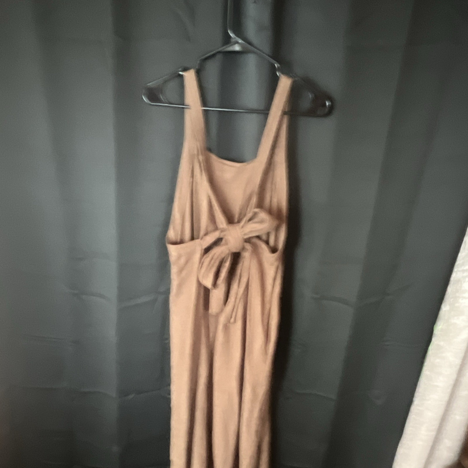 The Impeccable Pig Women’s Brown Tie back, wide leg. Jumpsuit Size S
