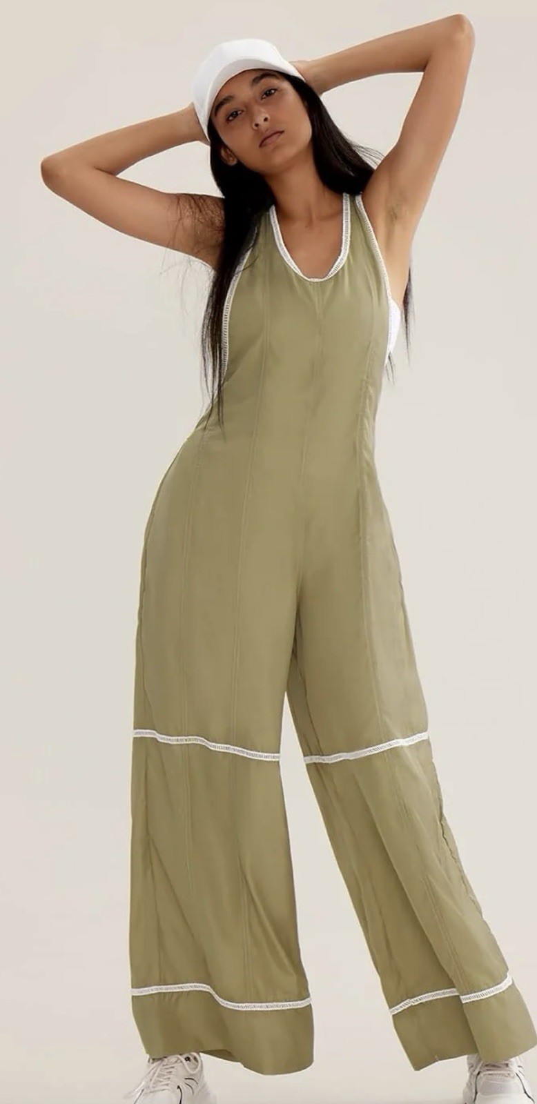CHERFLY Jumpsuit for Women Dressy Summer Casual Outfit Straps Twisted Backless M