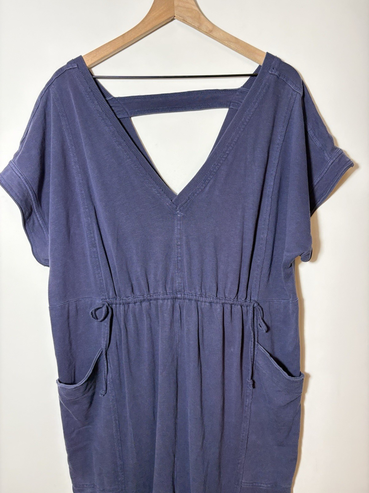 Daily Practice by Anthropologie Oversized Jumpsuit V-neckline Navy Sz S