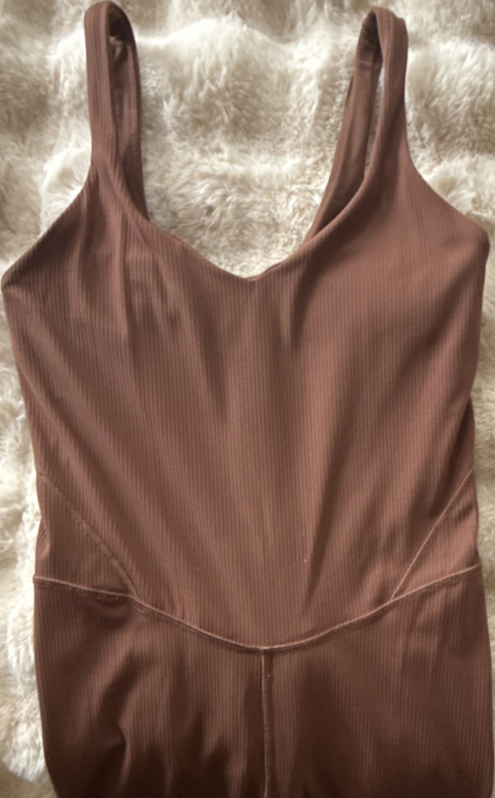 Brown Sleeveless V-Neck Straight-Leg Women’s Jumpsuit Pullover Strappy One-Piece