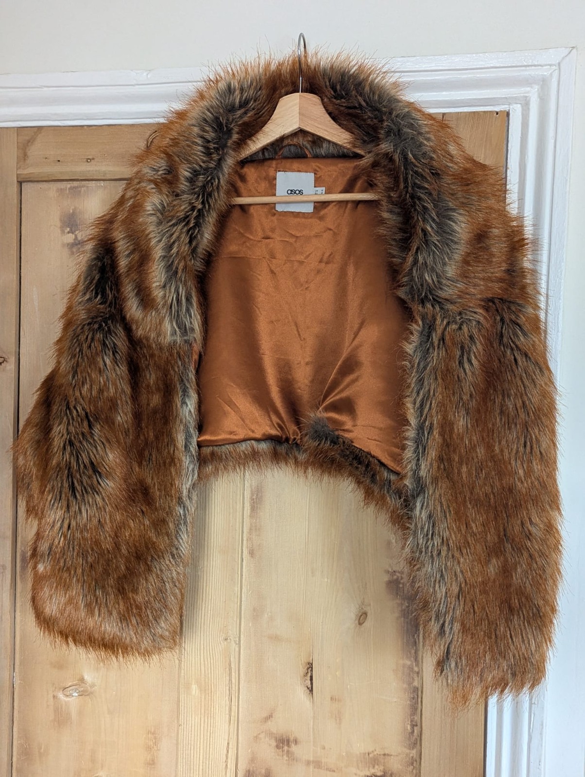 ASOS faux fur stole cape jacket size M