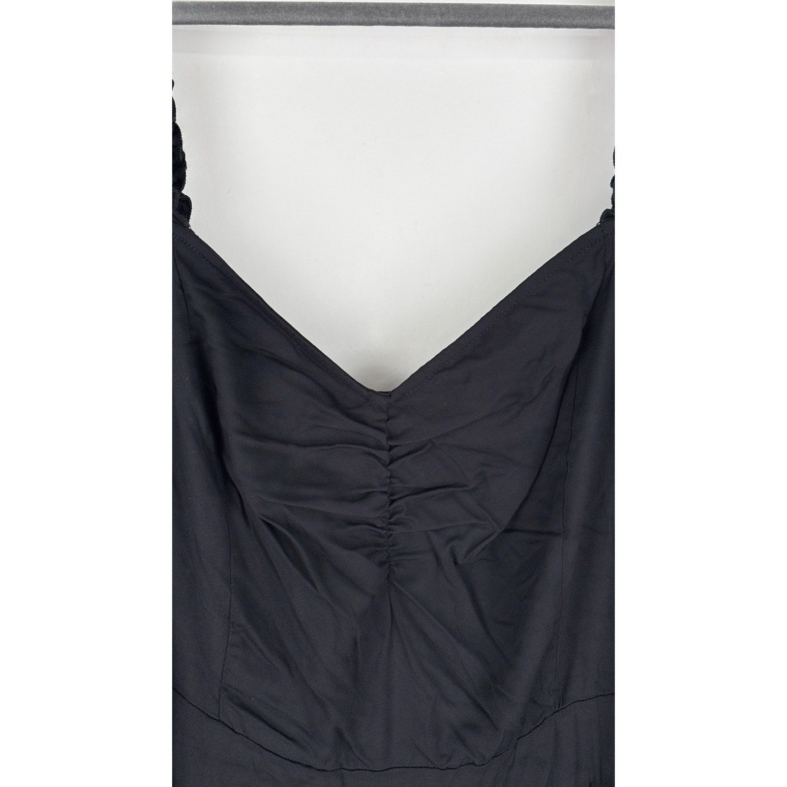 Torrid Stretch Challis Ruffle Strap Jumpsuit Black Womens Plus Size 3X New