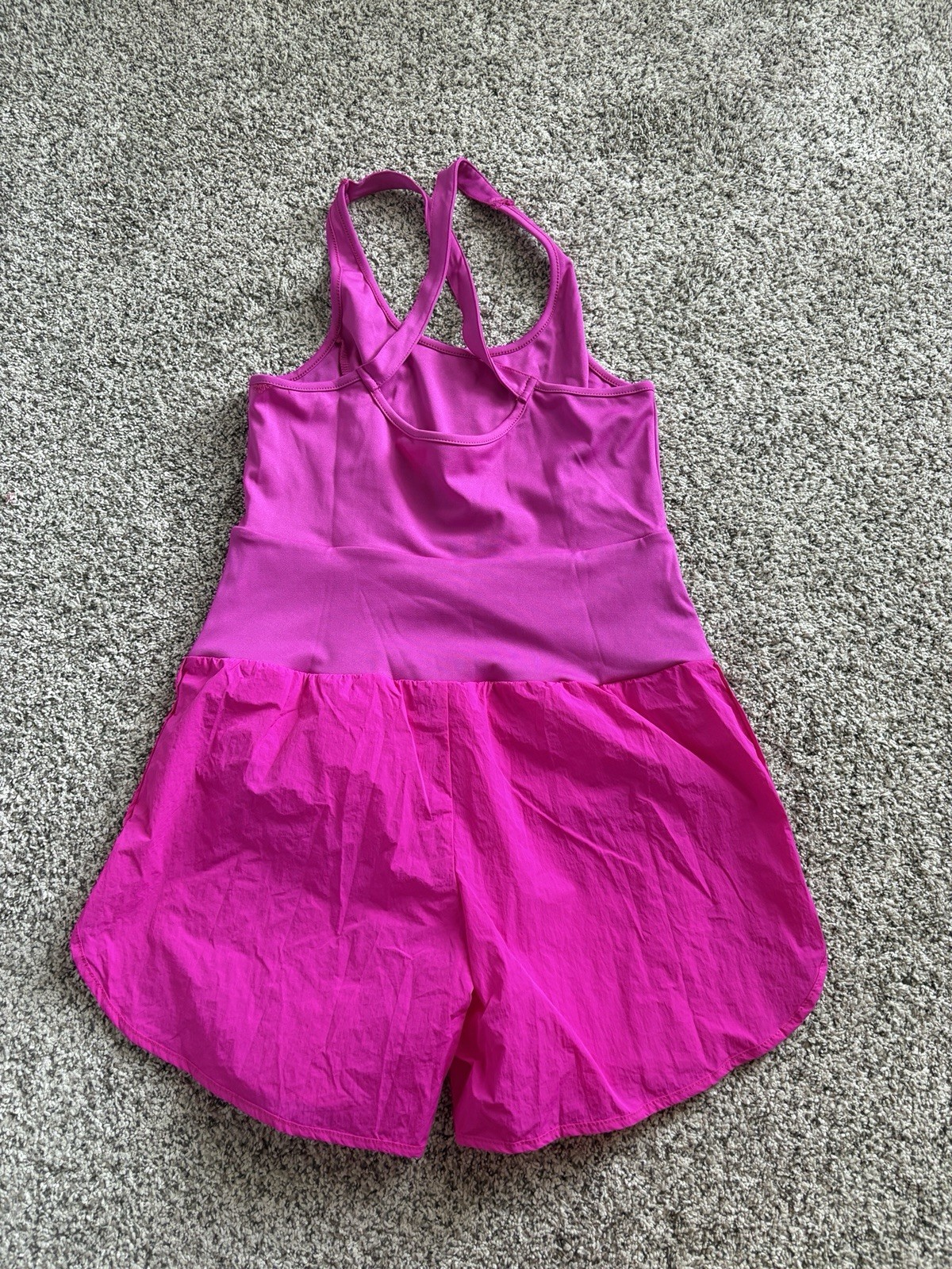 Women’s Pink Solid Sleeveless Romper One-Piece Pullover Scoop Neck Size S