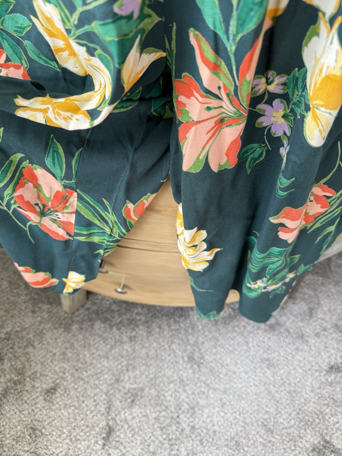 Patrons of Peace Boho Jumpsuit S Tropical Floral Smocked Hippie Resort Empire