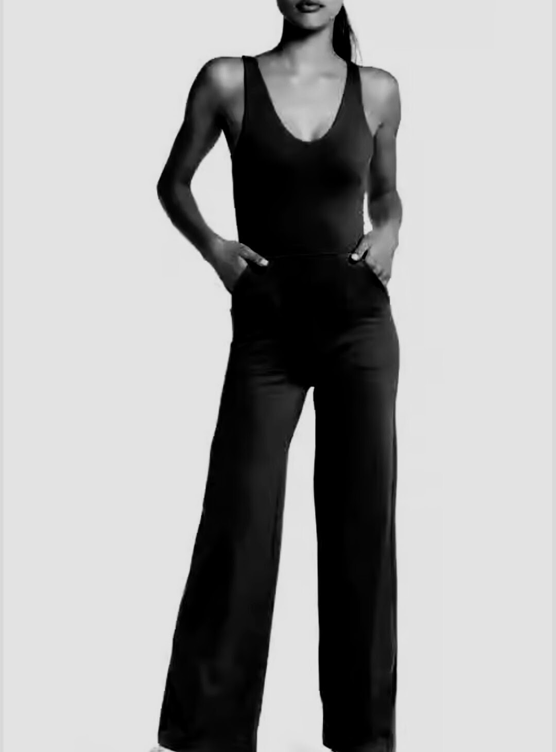 lkNEW Nordstrom ZELLA wide leg scoop neck jumpsuit BUILT IN BRA M 6 SEE MY SALES