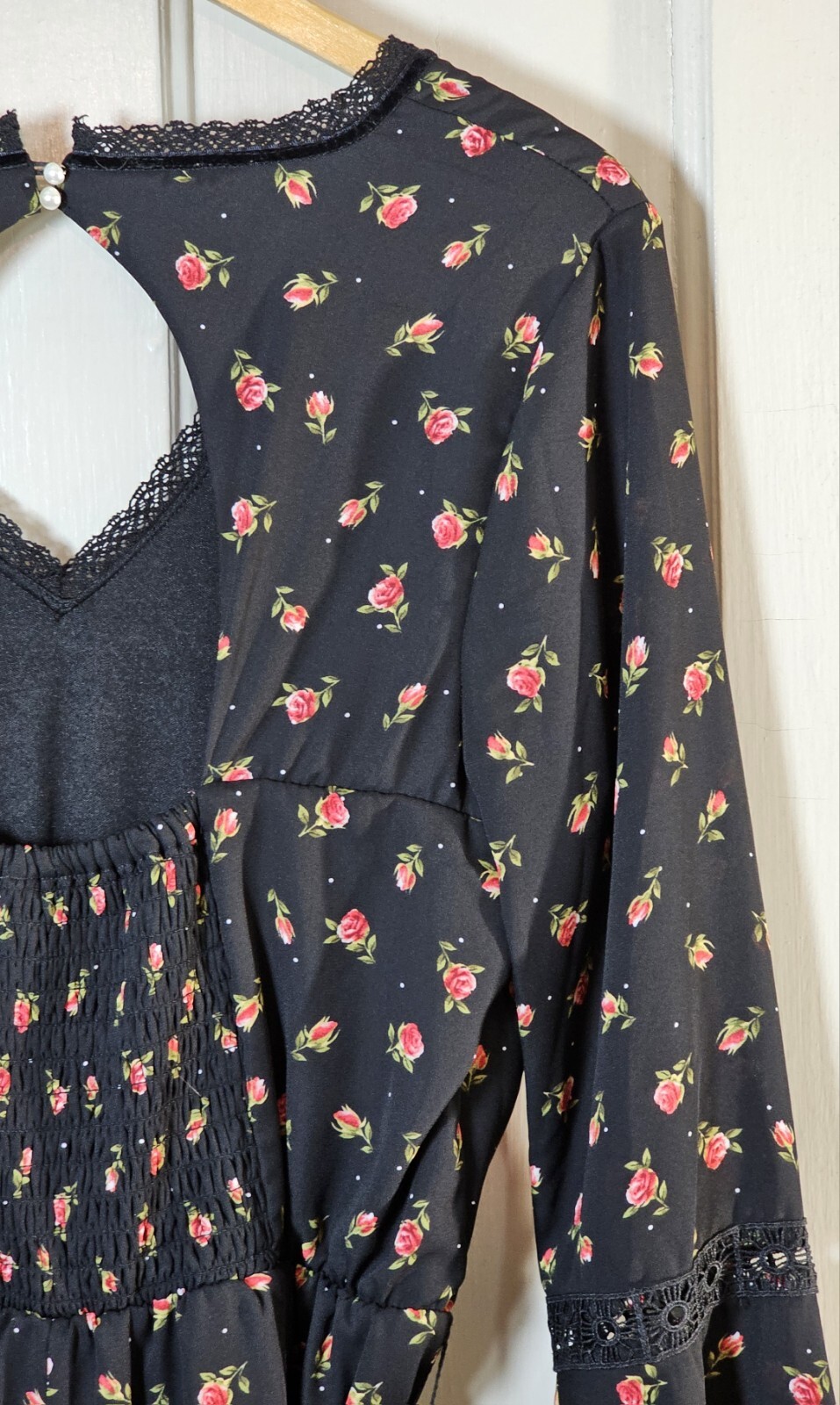 Disney Princess Romper Junior Size L Black Roses Belle Beauty Beast Cottagecore