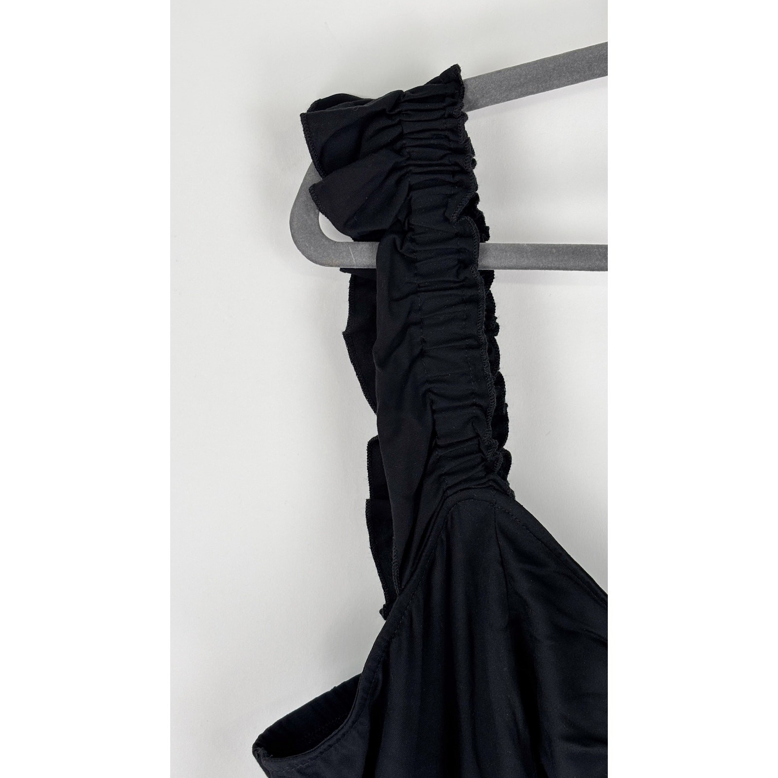 Torrid Stretch Challis Ruffle Strap Jumpsuit Black Womens Plus Size 3X New