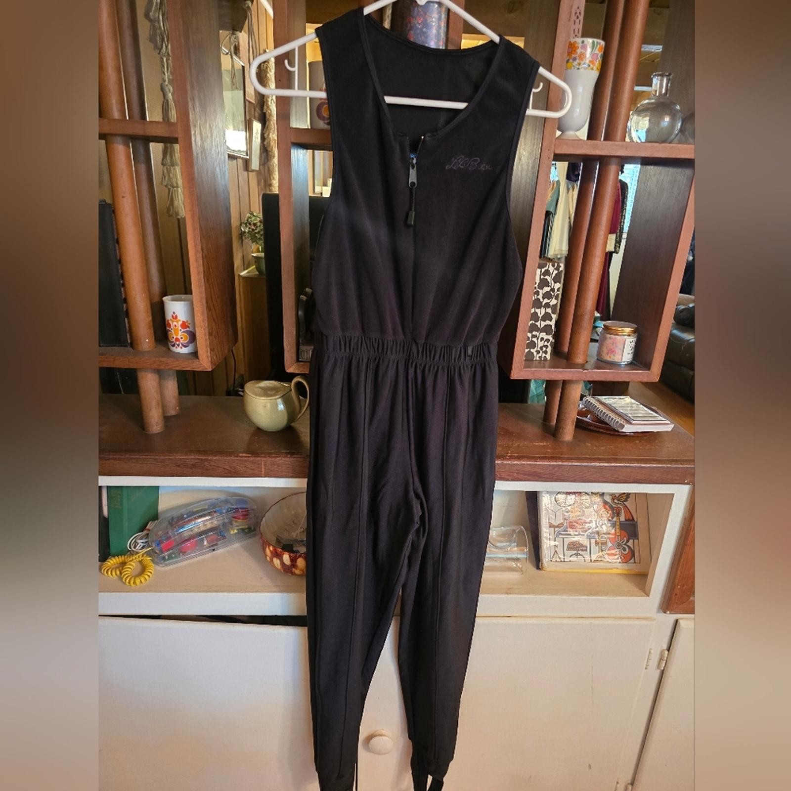 L.L. Bean Vintage Black Sleeveless Jumpsuit Small