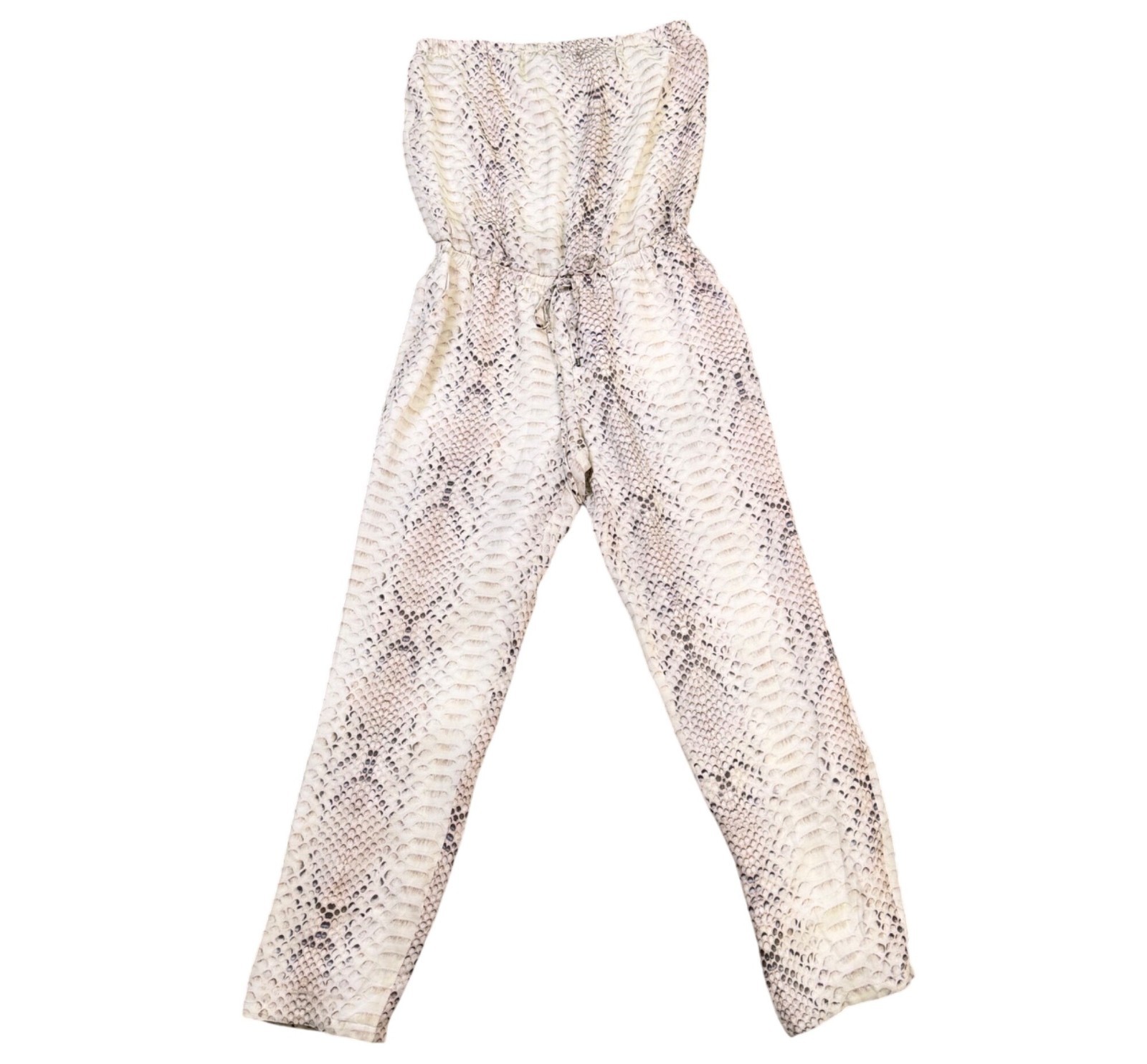 Haute Hippie Womens Beige & Black Snake Print Jumpsuit Size M