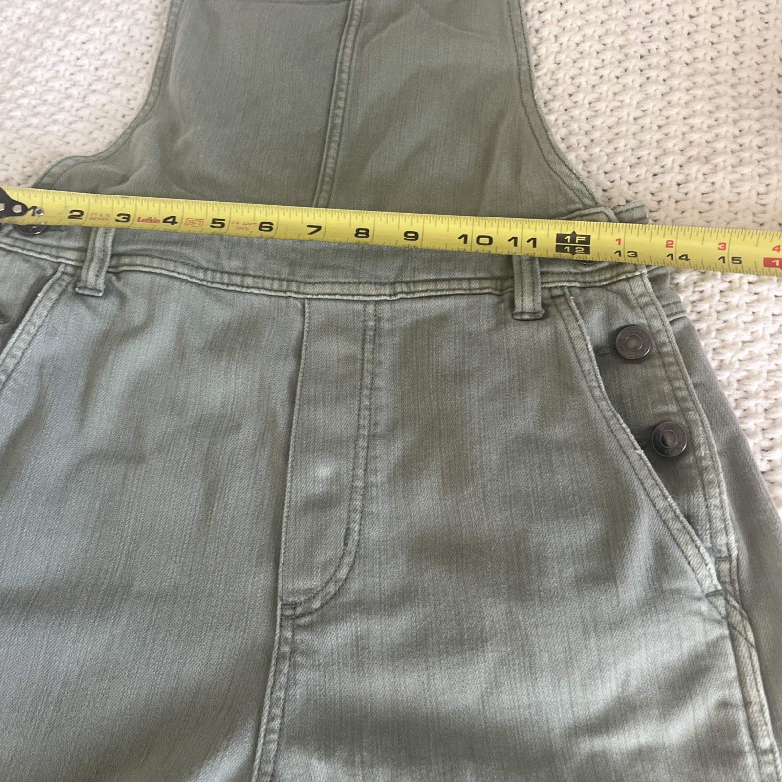 Aerie Green Cotton Overalls Sz XS/TP Jumpsuit Straight Leg Boho Women’s Garden